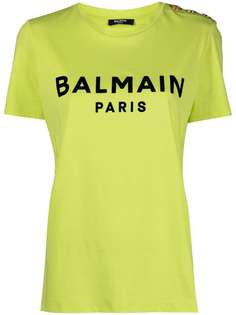 Balmain футболка с фактурным логотипом