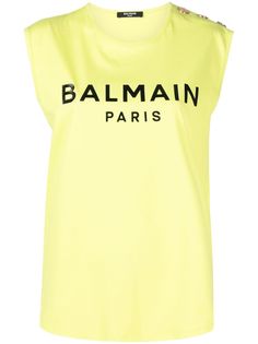 Balmain топ с пуговицами и логотипом