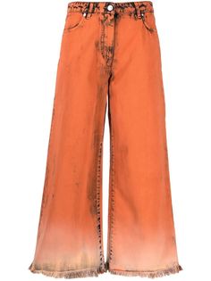 MSGM широкие джинсы из вареного денима