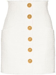 Balmain твидовая мини-юбка с завышенной талией