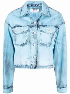 MSGM джинсовая куртка с эффектом потертости