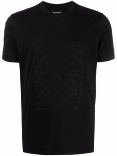Emporio Armani футболка с вышитым логотипом