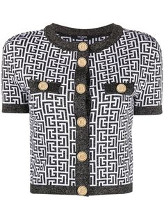 Balmain кардиган жаккардовой вязки