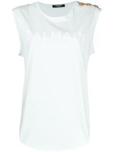 Balmain топ без рукавов с логотипом