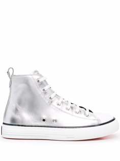 Philipp Plein высокие кеды с эффектом металлик