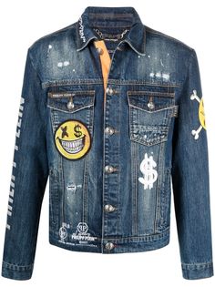 Philipp Plein джинсовая куртка с принтом