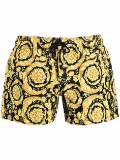 Versace шорты с кулиской и принтом