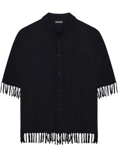 Balenciaga рубашка с короткими рукавами и бахромой