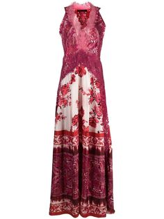 Alberta Ferretti платье макси с кружевом