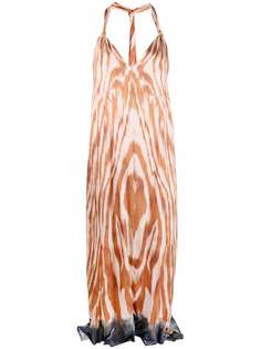 Pinko платье макси с зебровым принтом