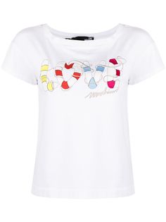 Love Moschino футболка с вырезом-лодочкой и логотипом