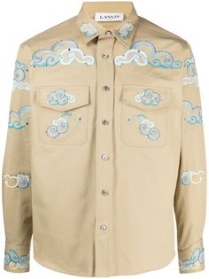 LANVIN рубашка с вышивкой