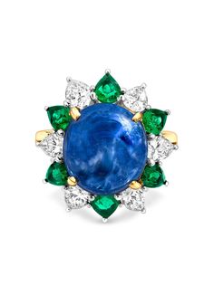 Pragnell Vintage кольцо из желтого золота и платины с драгоценными камнями