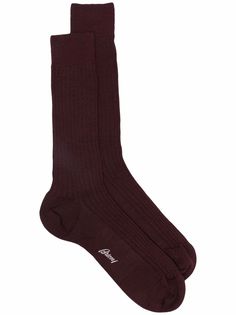 Brioni носки в рубчик с логотипом