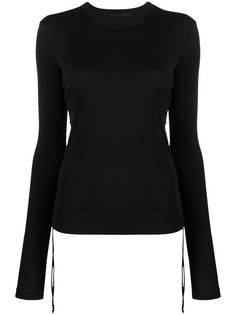 Helmut Lang топ с вырезами и кулиской