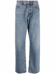 Valentino прямые джинсы с эффектом потертости