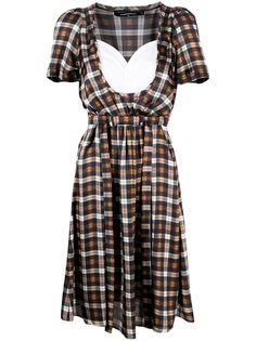Dsquared2 многослойное платье в клетку мадрас