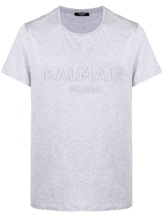 Balmain футболка с тисненым логотипом