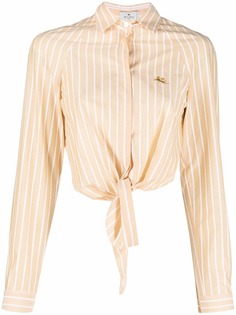 Etro полосатая рубашка с завязками