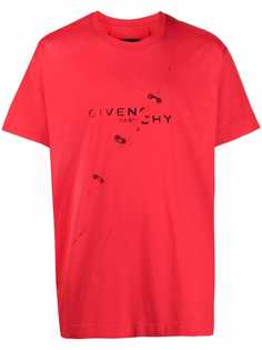 Givenchy футболка с логотипом и эффектом тромплей