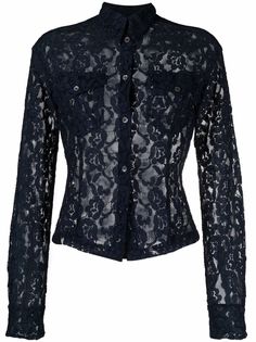 Dolce & Gabbana Pre-Owned кружевная рубашка 1990-х годов