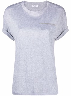 Brunello Cucinelli футболка с декором Monili