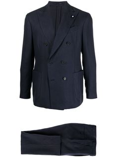 Lardini строгий костюм с двубортным пиджаком