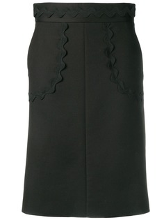 RED Valentino прямая юбка с фестонами
