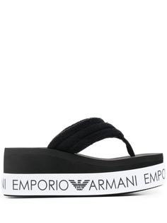 Emporio Armani шлепанцы на танкетке с логотипом