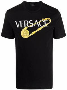 Versace футболка с логотипом Safety Pin