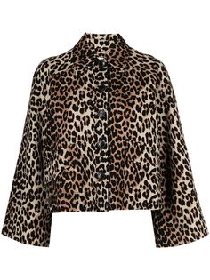 GANNI куртка с леопардовым принтом