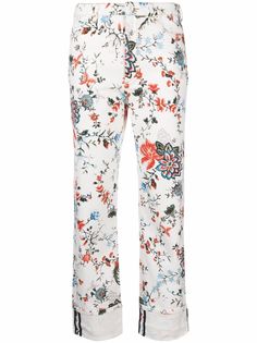 Erdem узкие брюки с цветочным принтом
