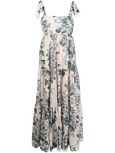 Zimmermann ярусное платье с цветочным принтом