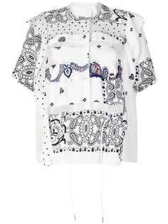 Sacai рубашка с оборками и принтом пейсли