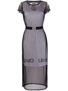 LIU JO полупрозрачное платье миди с короткими рукавами