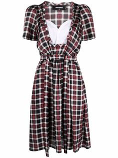 Dsquared2 многослойное платье в мадрасскую клетку