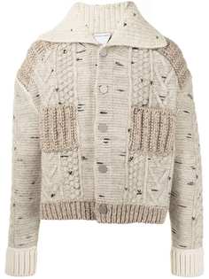 Bottega Veneta твидовый кардиган в технике пэчворк