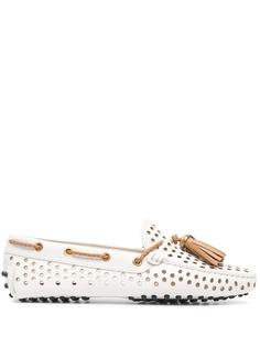 Tods лоферы с перфорацией и кисточками Tod`S