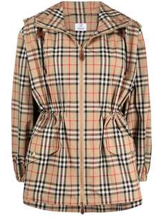 Burberry куртка в клетку Vintage Check с капюшоном