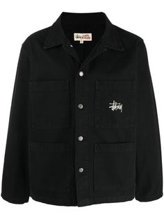 Stussy куртка-рубашка с вышитым логотипом