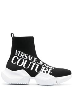 Versace Jeans Couture кроссовки-носки с логотипом