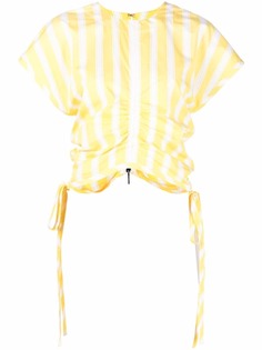 MSGM полосатая блузка со сборками