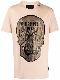 Philipp Plein футболка с декором Skull и кристаллами