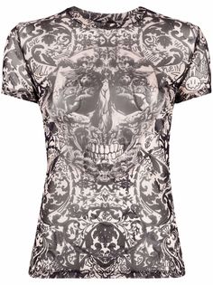 Philipp Plein футболка из тюля с принтом New Baroque