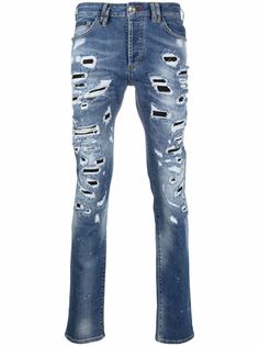Philipp Plein джинсы прямого кроя с эффектом потертости
