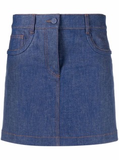 Fendi джинсовая юбка с тисненым логотипом
