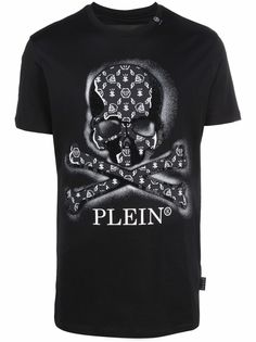 Philipp Plein футболка с кристаллами и принтом Skull