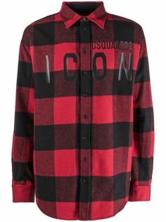 Dsquared2 клетчатая рубашка с логотипом