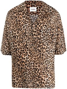 Nanushka рубашка Bolen с леопардовым принтом