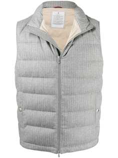 Brunello Cucinelli дутый жилет в тонкую полоску
